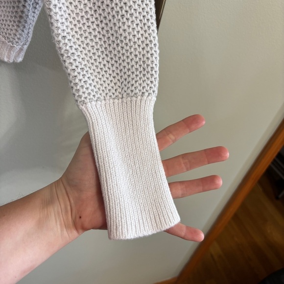 Rachel Zoe waffle knit hooded cropped sweater small grey - Picture 4 of 8